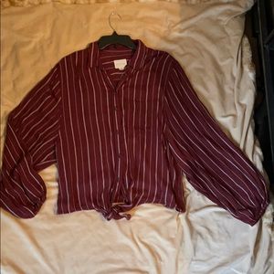 Button down maroon shirt